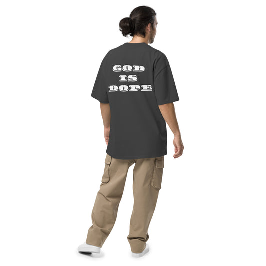 GOD IS DOPE Design Oversized faded t-shirt