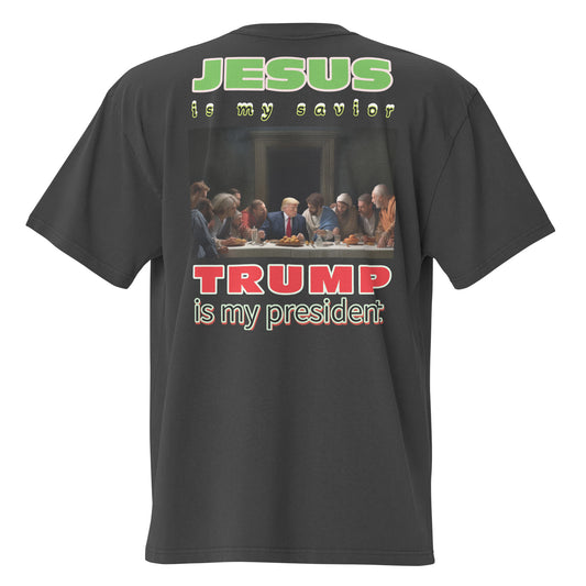 JESUS IS MY SAVIOR Design Oversized faded t-shirt