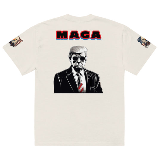 MAGA Design Oversized faded t-shirt