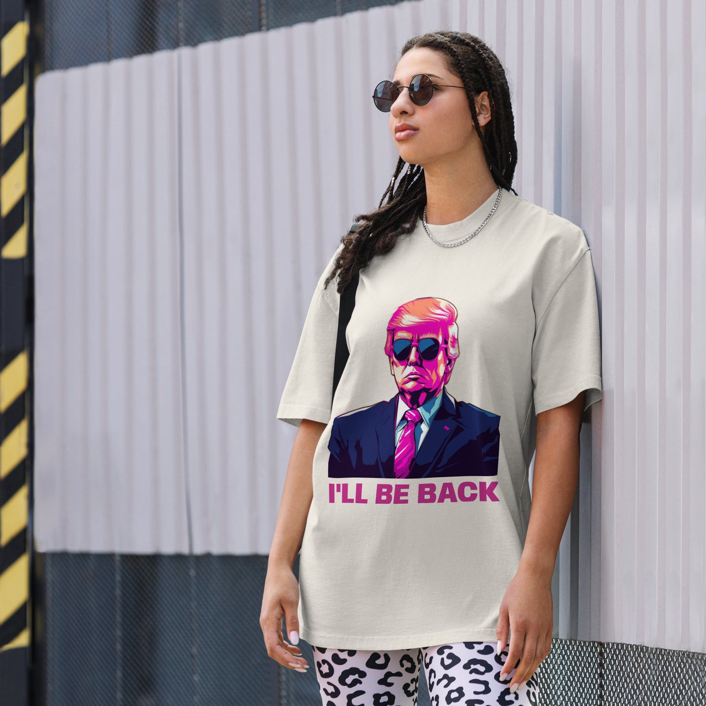 Trump Design Oversized faded t-shirt