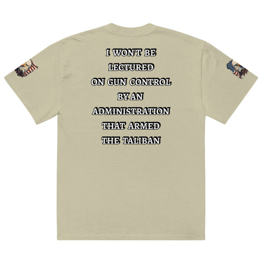 GUN CONTROLL LECTURE DESIGN Oversized faded t-shirt