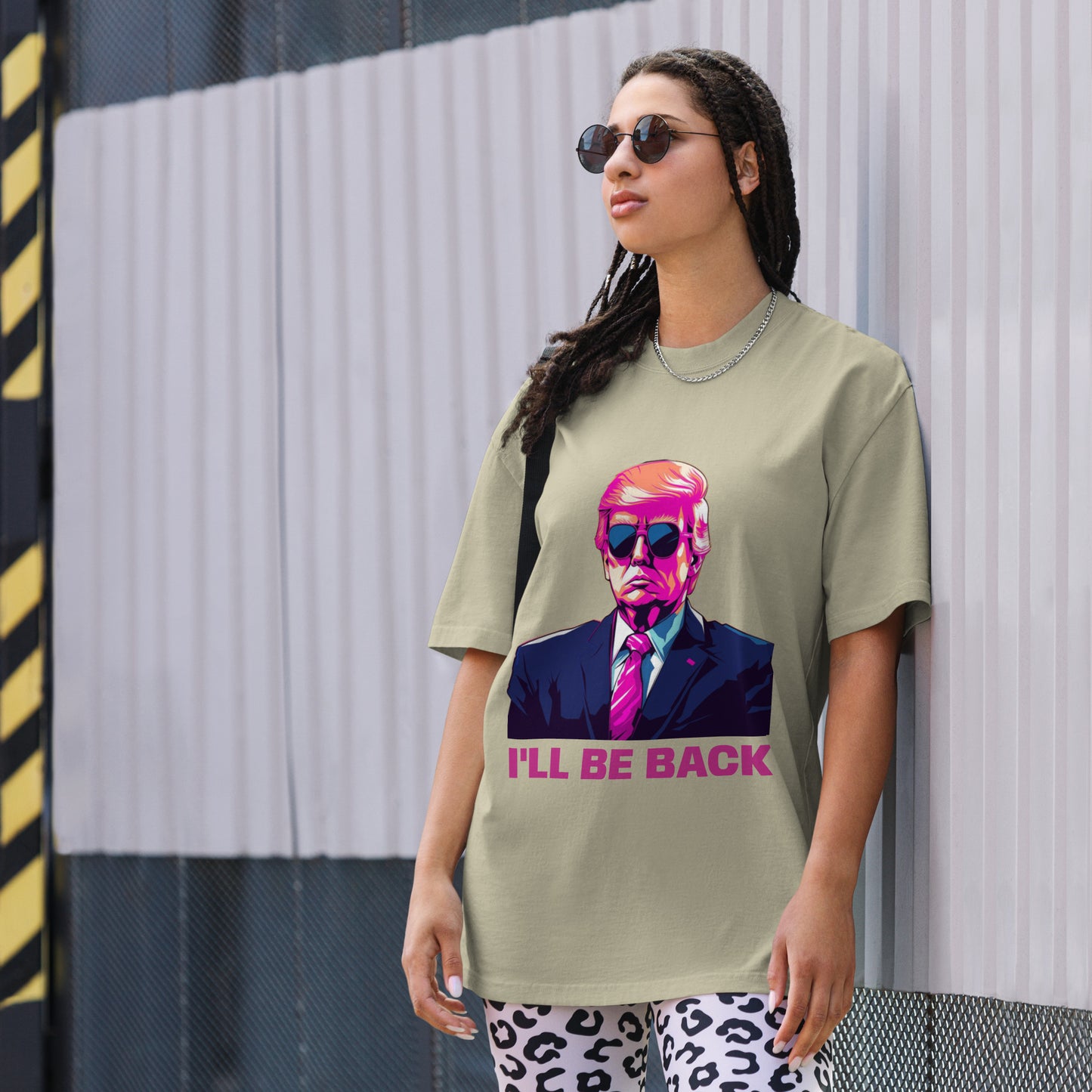 Trump Design Oversized faded t-shirt