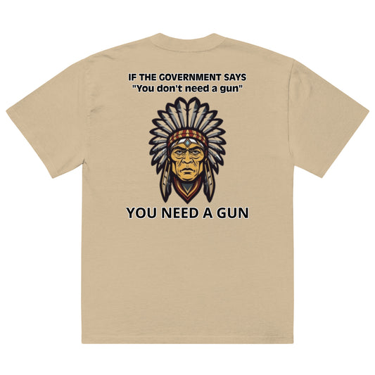 YOU NEED A GUN DESIGN Oversized faded t-shirt