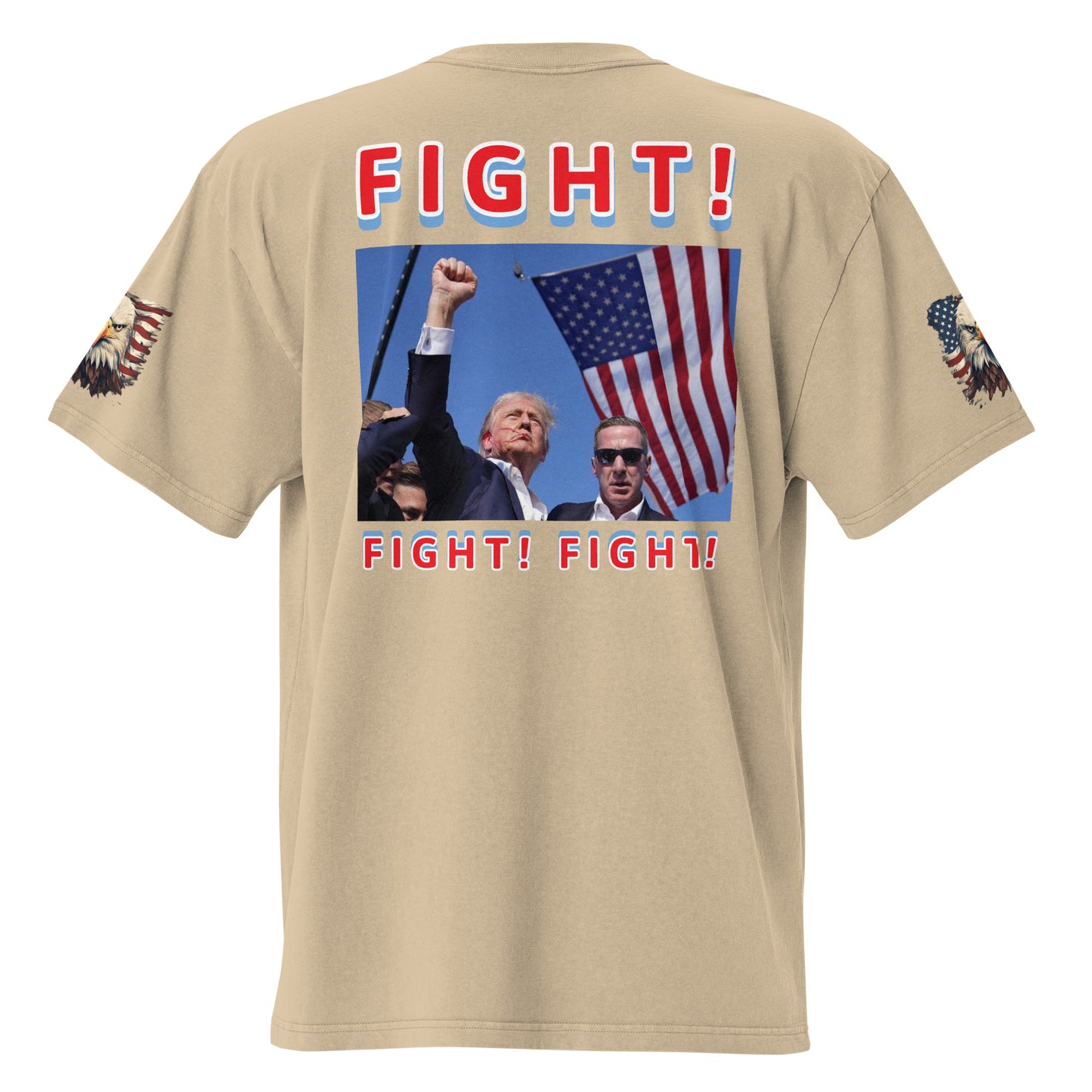 FIGHT! Design Oversized faded t-shirt