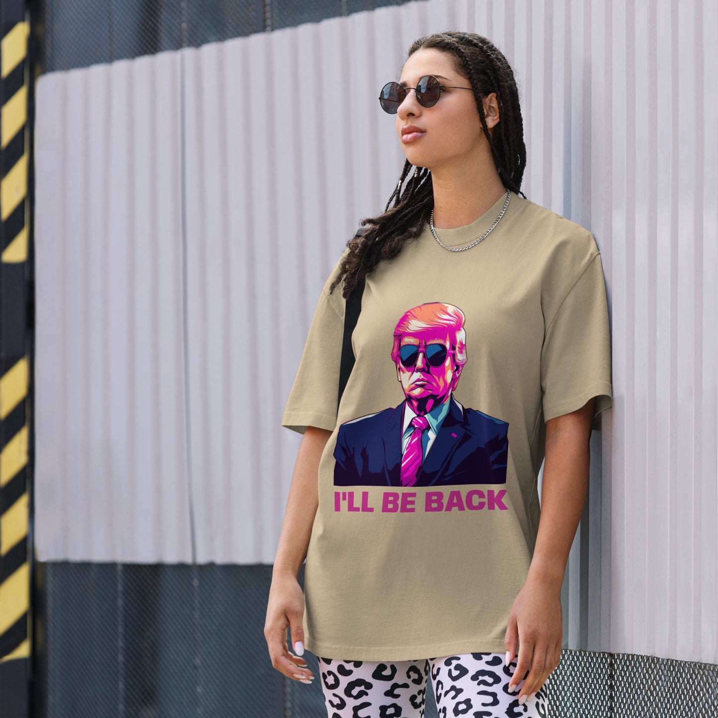 Trump Design Oversized faded t-shirt